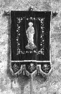 Bannière de procession paroissiale : saint Pierre, Saint Paul, église paroissiale Saint-Pierre (Plougar)