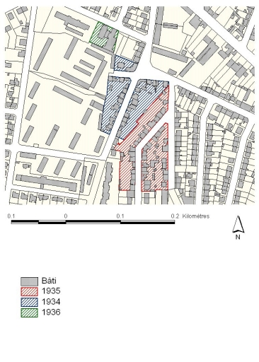 Lotissement Baillard, rue Albert-Thomas ;  rue Francisco-Ferrer ;  rue Blaise-Pascal ;  rue Paul-Bourget ;  rue Montaigne, le Haut-Bignon (Rennes)