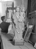 Statuette : Vierge à l'Enfant, chapelle Saint-Roch, la Couardière (Ploërmel)