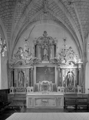Autel, retable, tabernacle (maître-autel, retable architecturé à niche), église paroissiale Saint-Melaine (Cornillé)