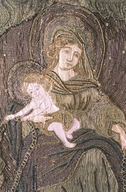 Bannière : Donation du Rosaire, saint évêque, Notre-Dame et Saint-Barthélemy (Grâces)