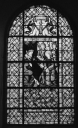 Ensemble de 3 verrière à personnages : sainte Barbe (baies 6, 8, 10) (La Ferrière fusionnée en Plémet en 2016)