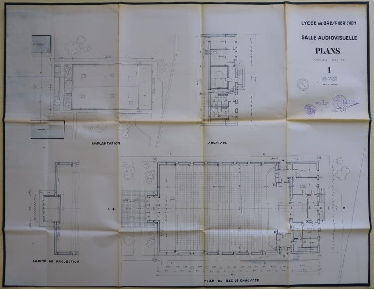 La chapelle - salle audiovisuelle (disparue) de la cité scolaire Kerichen, dite aussi "Campus Kerichen" (Brest)
