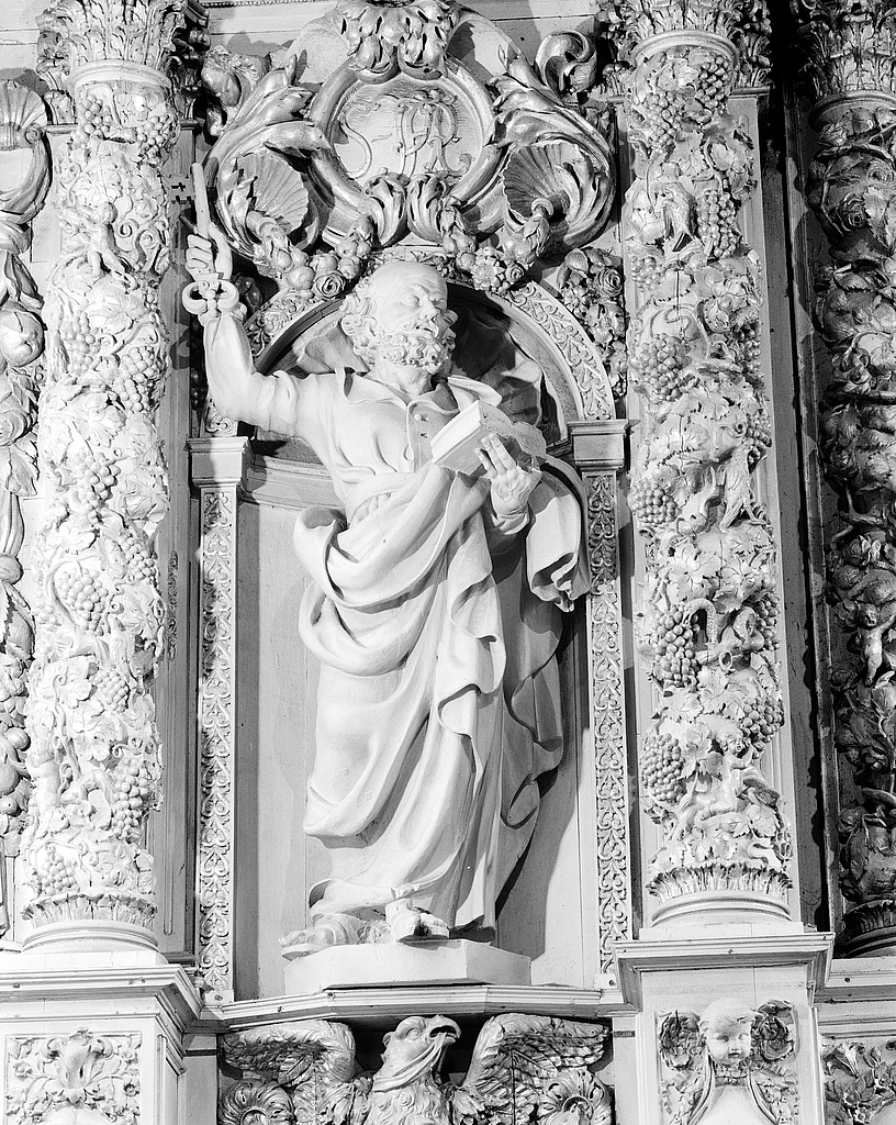 Statue (2, d' applique, en pendant, grandeur nature) : saint Pierre, saint Paul, église paroissiale Notre-Dame-de-Croas-Batz (Roscoff)