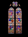 Verrière de la baie 15 (verrière décorative) : saint Roch, saint Gilles