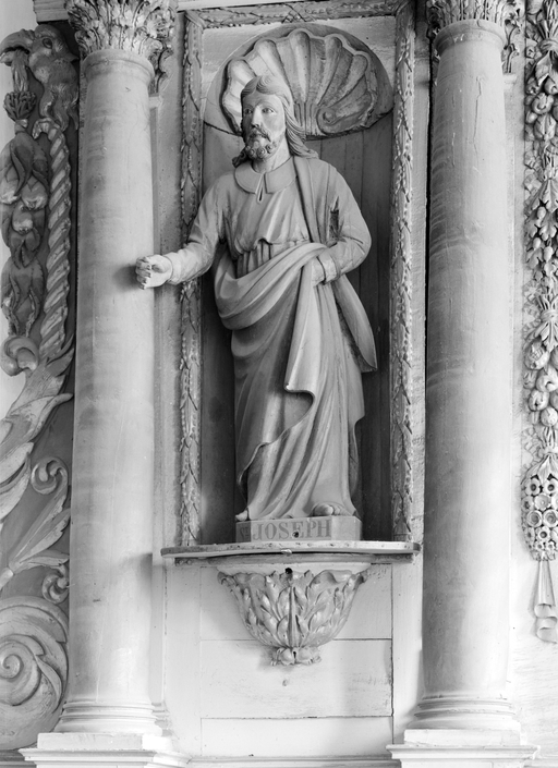 Statue (petite nature, d'applique) : saint Joseph, église paroissiale Saint-Pierre (Ploërdut)