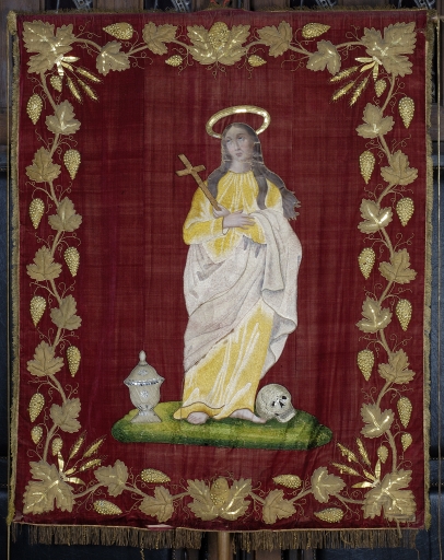 Bannière de procession paroissiale : Sainte Marie-Madeleine, Immaculée Conception