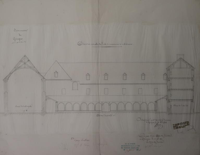 Bâtiments de l'ancien séminaire et de l'ancien couvent des bénédictines, Lycée Chaptal, chemin des Justices (Quimper).