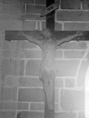 Statue (d'applique) : Christ en croix, chapelle Sainte-Brigitte (Grand-Champ)