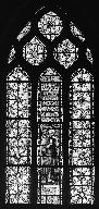 Ensemble de deux verrières à personnages de la baie 3 : Saint Jean-Baptiste, et de la baie 4 : saint ermite, église paroissiale Saint-Pierre (Plougar)