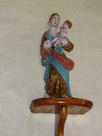 Statue (statuette, d'applique) : Vierge à l'Enfant, chapelle Saint-Houarno ou Saint-Hervé (Langoëlan)