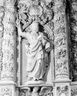 Statue (2, d' applique, en pendant, grandeur nature) : saint Pierre, saint Paul, église paroissiale Notre-Dame-de-Croas-Batz (Roscoff)
