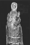 Statue (d'applique) : sainte Anne trinitaire, église paroissiale Notre-Dame-des-Grâces (Plusquellec)