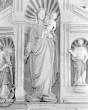 Statue (grandeur nature, d'applique) : Vierge à l'Enfant, église paroissiale Sainte-Agnès (Tréfumel)