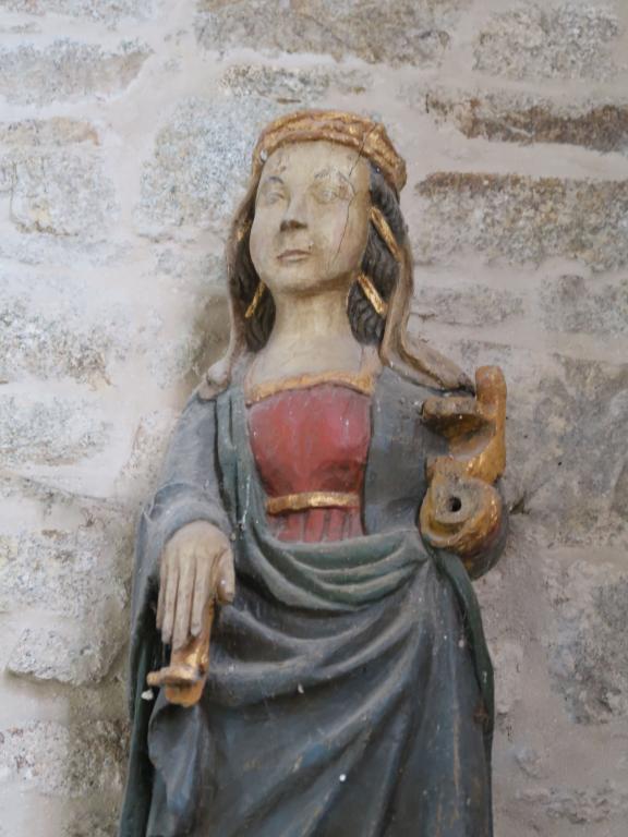Statue : sainte Catherine d'Alexandrie, chapelle Saint-Mélar (Plounéventer)