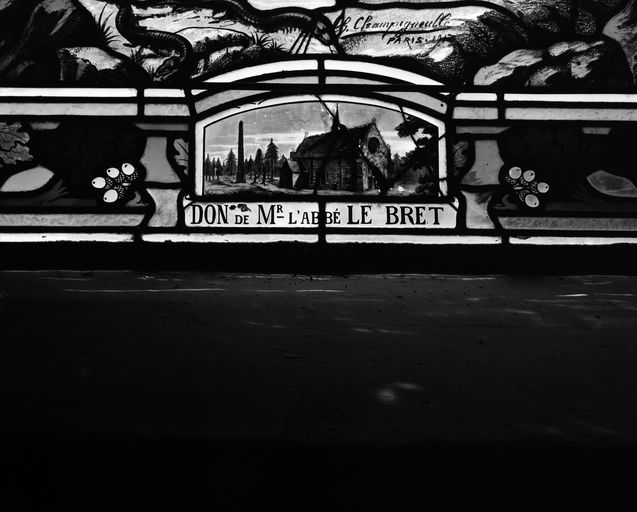 Verrières (7) (verrière à personnages, verrière décorative), église paroissiale Sainte-Croix (La Croix-Helléan)