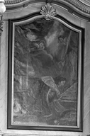 Tableau et cadre : Saint Louis en prière, église paroissiale Saint-Médard (Billé)