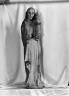 Statue (d'applique, petite nature) : sainte Barbe, chapelle Sainte-Marie-du-Menez-Hom (Plomodiern)