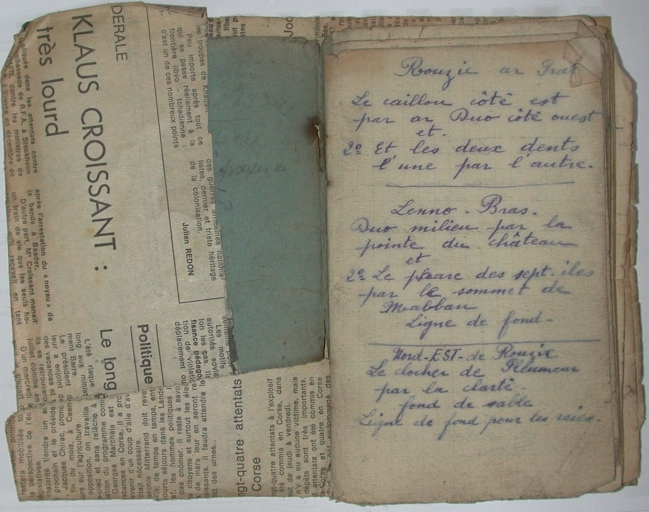 Carnet de pêche de Aristide Le Guern