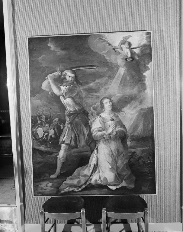 Tableau : Décollation de sainte Cécile, église paroissiale Sainte-Cécile (Theix fusionnée en Theix-Noyalo en 2016)