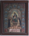Estampe encadrée : Don du Rosaire à saint Dominique et du Sacré coeur à sainte Catherine de Sienne