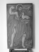 Jubé : les Descente de Croix, saint Jean-Baptiste, apôtres, chapelle de la Trinité (Cléguérec)