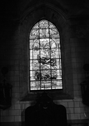Verrière (4) : vie de saint Gildas, sainte Anne, verrière historiée, style néo-Renaissance, église paroissiale Saint-Gildas (Auray)