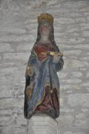 Statue (petite nature) : sainte Catherine d'Alexandrie, chapelle Notre-Dame-de-la-Consolation (Gourin)