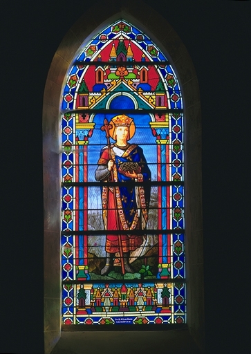 Verrière de la baie 10 (verrière à personnages) : saint Louis