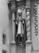 Statue (petite nature) : saint Beheau, église paroissiale Saint-Beheau (Priziac)