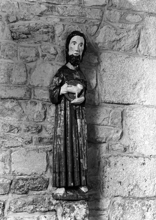 Statue (petite nature, d'applique) : saint Jean-Baptiste, église paroissiale Saint-Laurent (Maël-Pestivien)