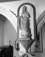 Statue (petite nature) : sainte Marguerite, chapelle Saint-Aubin (Pont-Scorff)