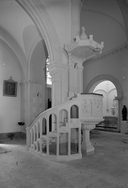 Chaire à prêcher, prieuré de bénédictins, église paroissiale Saint-Jean-Baptiste (Ercé-en-Lamée)