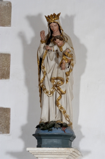 Ensemble de 2 statues : Vierge à l'Enfant et Saint Paul
