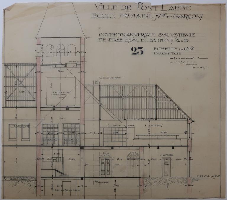 Bâtiments de l'ancienne école primaire supérieure, lycée Laënnec, 61 rue du Lycée (Pont-L'Abbé)