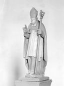 Statue (statuette) : saint évêque, chapelle Sainte-Anne (Cléguérec)