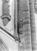 Statue (statuette) : saint Claude, prieuré de chanoines réguliers de Saint-Augustin, de génovefains puis église paroissiale Saint-Pierre, Saint-Paul (Bazouges-la-Pérouse)
