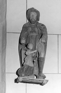 Statue (d'applique, demi-nature) : saint Roch montrant sa plaie, chapelle Saint Roch (Plounévez-Quintin)