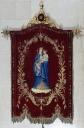 Bannière de procession paroissiale : Saint Pierre, Vierge à l'Enfant