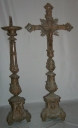 Garniture d'autel 3 : croix d'autel, 6 chandeliers d'autel