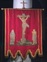 Bannière de procession : Calvaire, saint Pierre