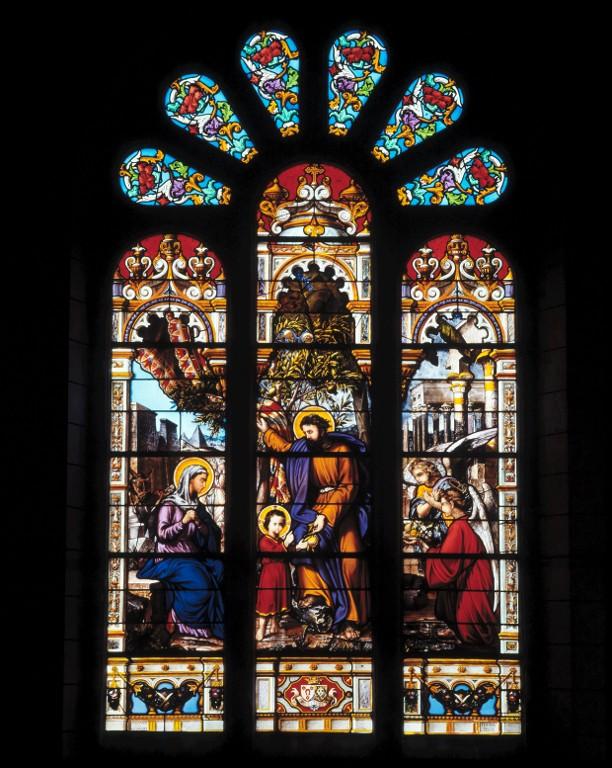 Verrière (verrière hagiographique) (baie 0), église paroissiale Saint-Saturnin (Sarzeau)