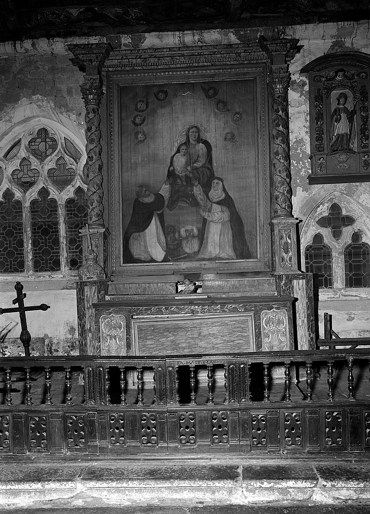 Autel, retable (autel secondaire, retable cadre), du Rosaire, chapelle Saint-Tugen (Primelin)