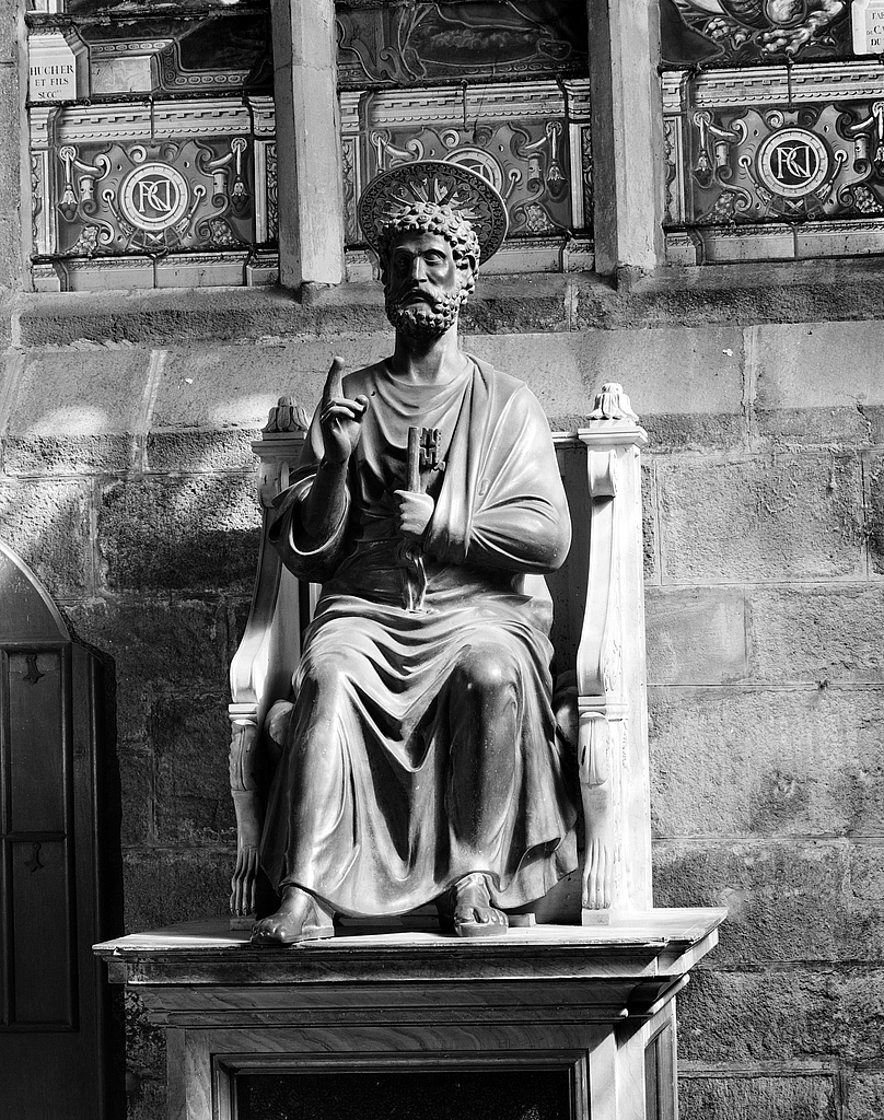 Statue : saint Pierre (2), cathédrale de Saint-Paul-Aurélien (Saint-Pol-de-Léon)