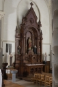 Ensemble de l'autel du Sacré Coeur : autel, tabernacle, gradin d'autel, retable, 2 degrés d'autel