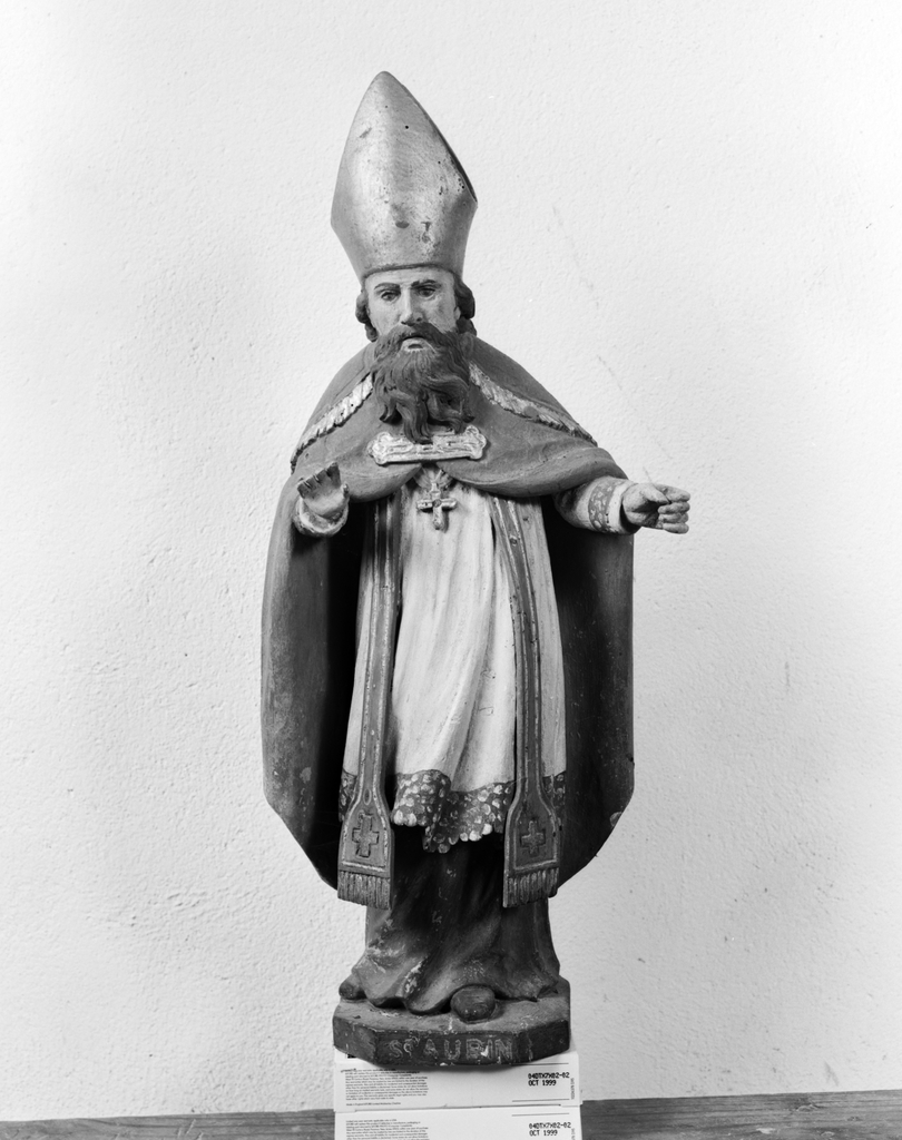 Statue (statuette) : saint Aubin (n° 1), chapelle Saint-Aubin (Pont-Scorff)
