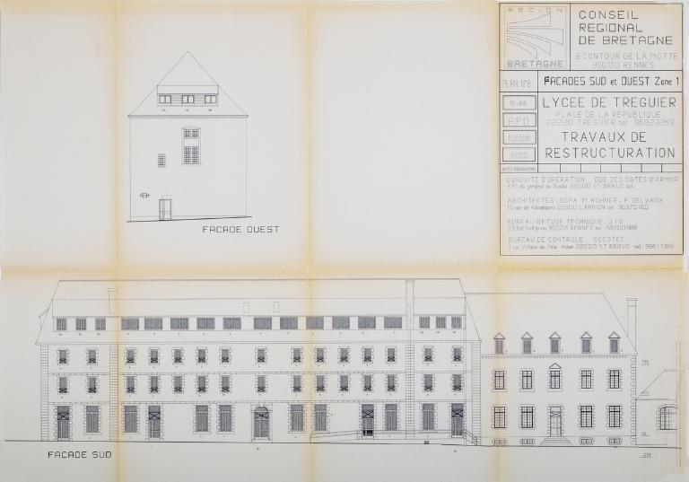 Couvent des Paulines puis des Ursulines, actuellement lycée Joseph Savina, rue Gambetta (Tréguier)