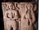 Dalles funéraires d'Éon ou Eudes Quelen et Perronne ou Peronelle Herbaud, église Sainte-Croix (La Croix-Helléan)