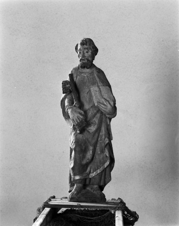 Statue, statue de procession (statuette, d'applique) : saint Pierre, chapelle Saint-Laurent (Séné)