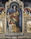 Groupe sculpté de la Vierge à l'Enfant dit Notre Dame du Rosaire